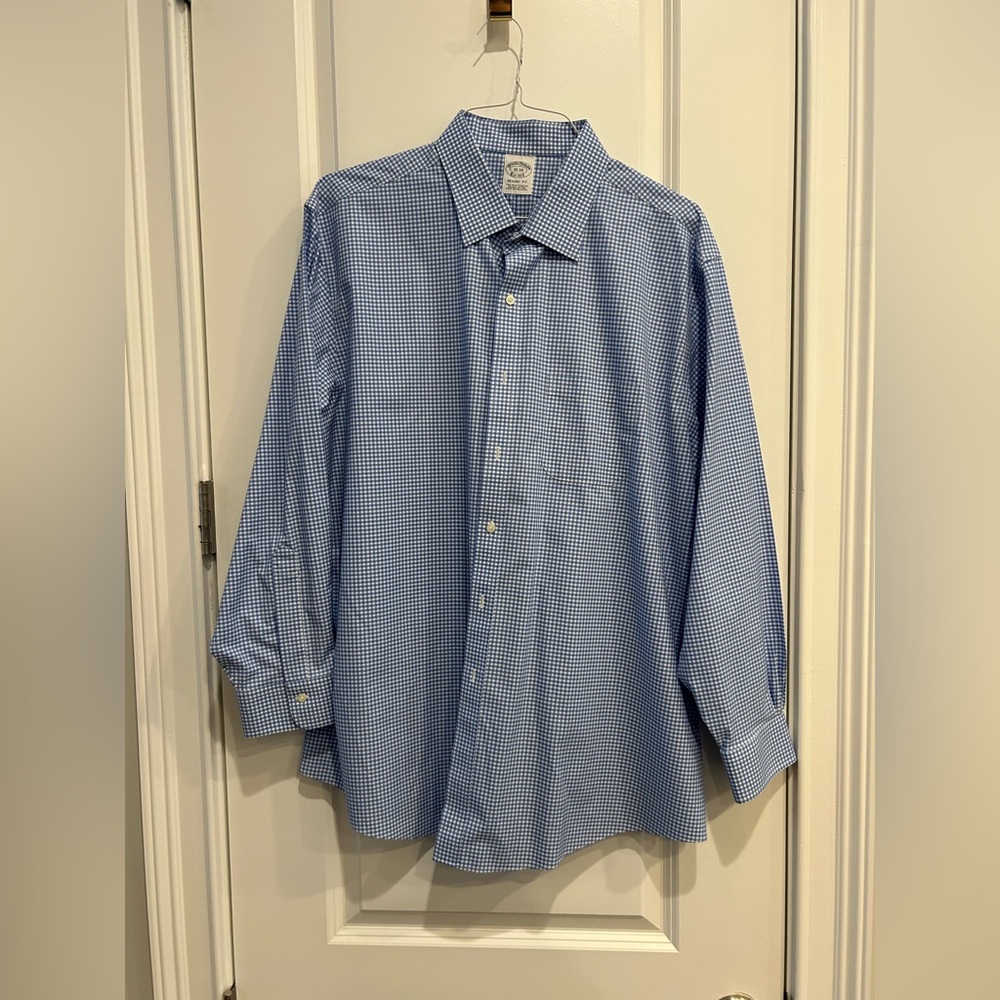 Brooks Brothers Blue Gingham Dress Shirt